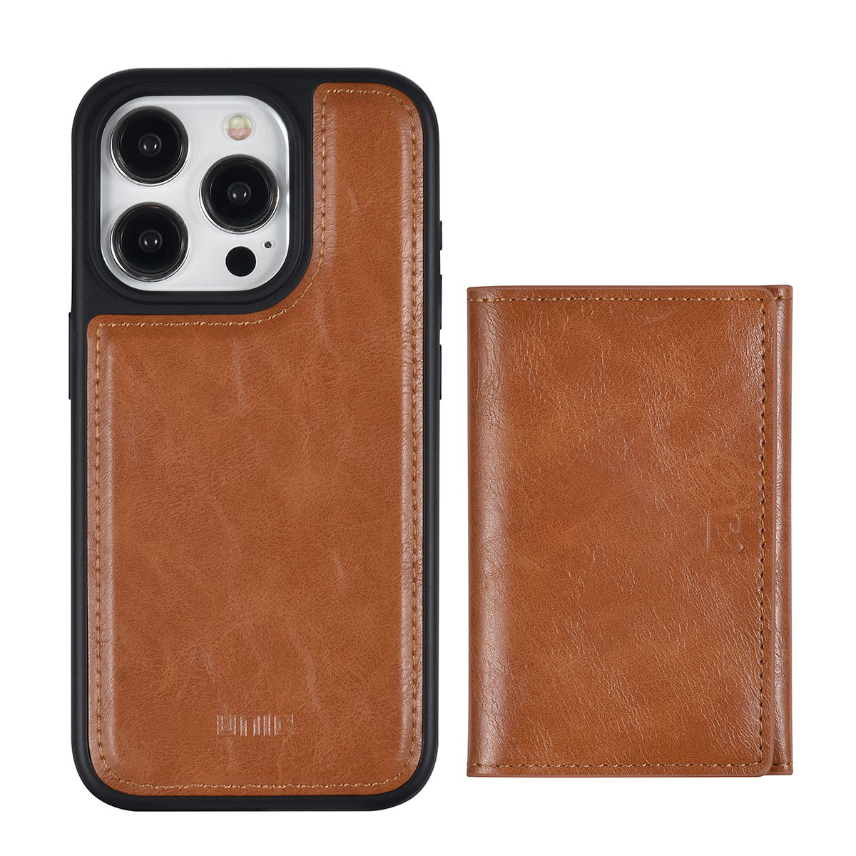 UNIQ Accessory UNIQAccessory iPhone 15 Pro Backcover hoesje - met afneembare Pasjeshouder - LichtBruin, foto 2 van 6