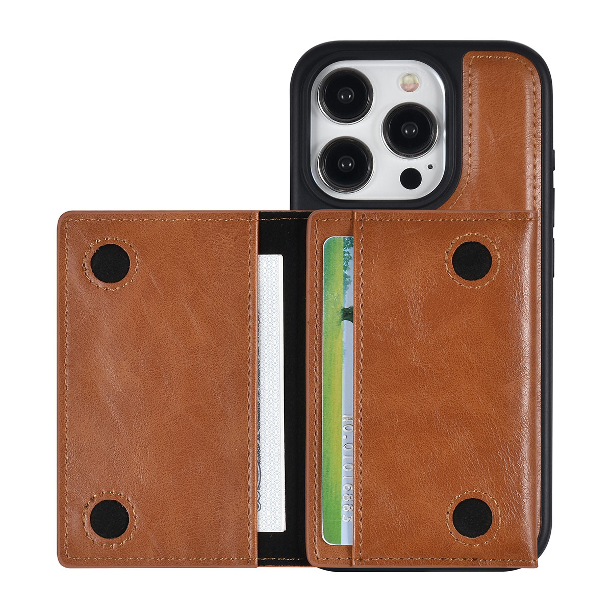 UNIQ Accessory UNIQAccessory iPhone 15 Pro Backcover hoesje - met afneembare Pasjeshouder - LichtBruin, foto 5 van 6