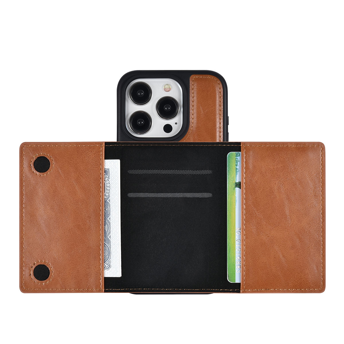 UNIQ Accessory UNIQAccessory iPhone 15 Pro Backcover hoesje - met afneembare Pasjeshouder - LichtBruin, foto 6 van 6