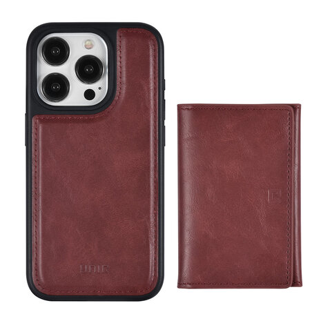 UNIQ Accessory UNIQAccessory iPhone 15 Pro Back cover case - with removable card holder - Red UNIQ Accessory UNIQAccessory iPhone 15 Pro Back cover case - with removable card holder - Red