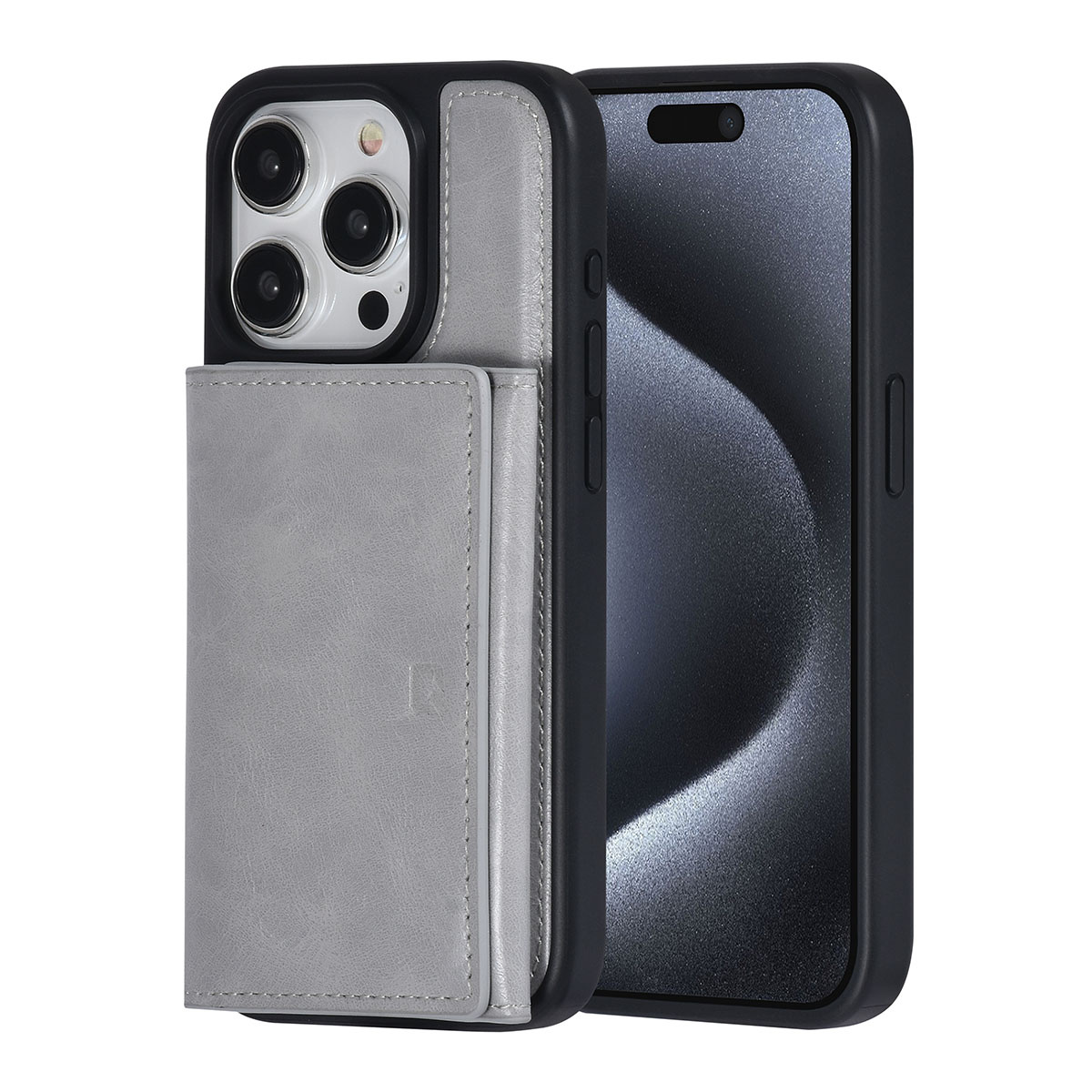 UNIQ Accessory UNIQAccessory iPhone 15 Pro Backcover hoesje met afneembare Pasjeshouder - Grijs, foto 6 van 6