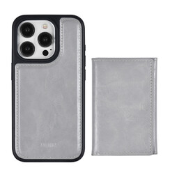 UNIQAccessory iPhone 15 Pro Back cover coque avec porte-carte amovible - Gris