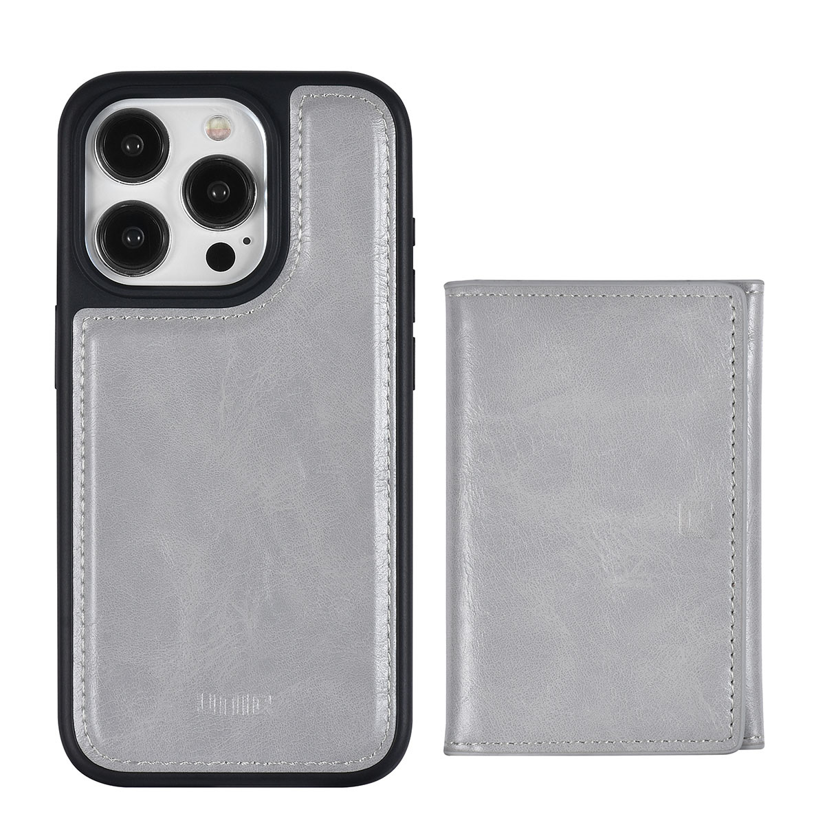 UNIQ Accessory UNIQAccessory iPhone 15 Pro Backcover hoesje met afneembare Pasjeshouder - Grijs