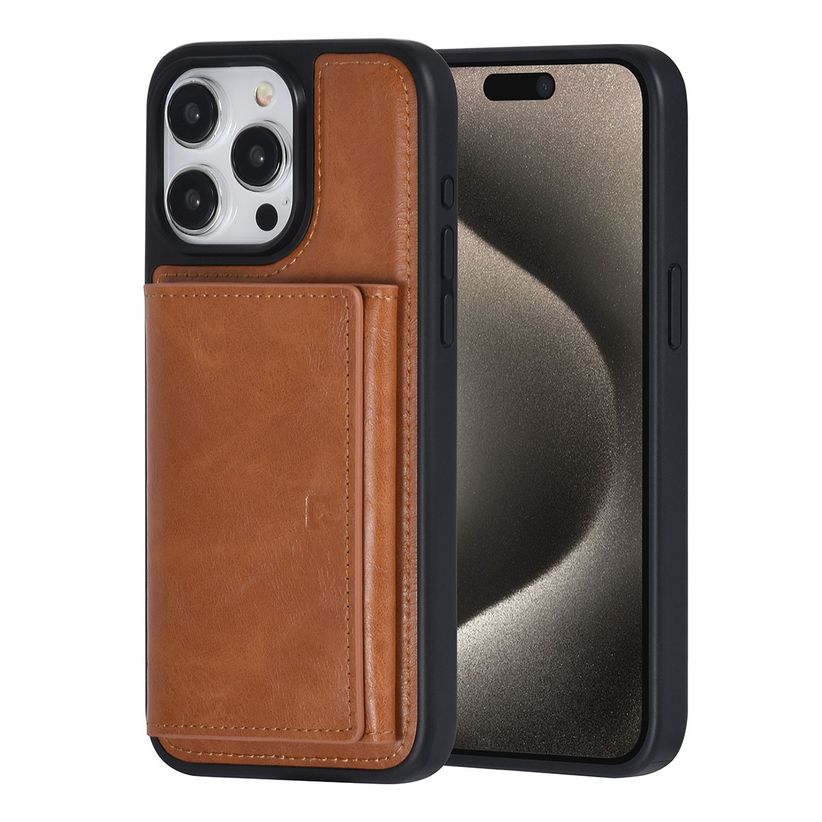 UNIQ Accessory UNIQAccessory iPhone 15 Pro Max Backcover hoesje met afneembare Pasjeshouder - LichtBruin, foto 3 van 6