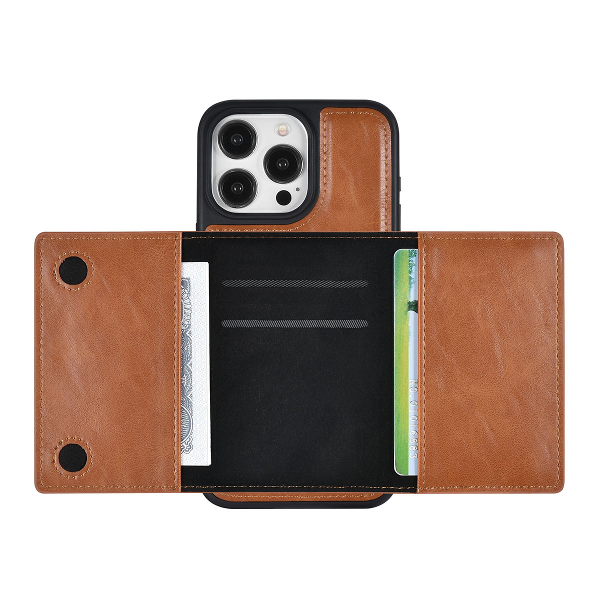 UNIQ Accessory UNIQAccessory iPhone 15 Pro Max Backcover hoesje met afneembare Pasjeshouder - LichtBruin, foto 5 van 6