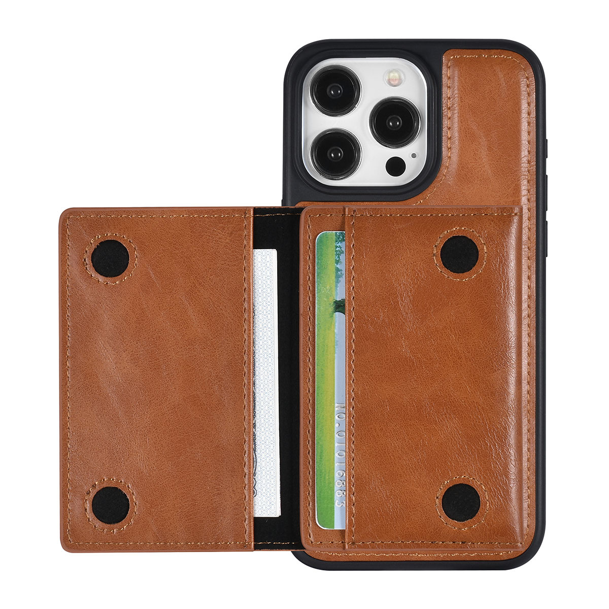 UNIQ Accessory UNIQAccessory iPhone 15 Pro Max Backcover hoesje met afneembare Pasjeshouder - LichtBruin, foto 6 van 6