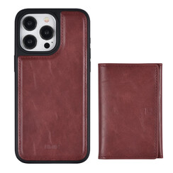 UNIQAccessory iPhone 15 Pro Max Back cover case - with removable card holder - Red
