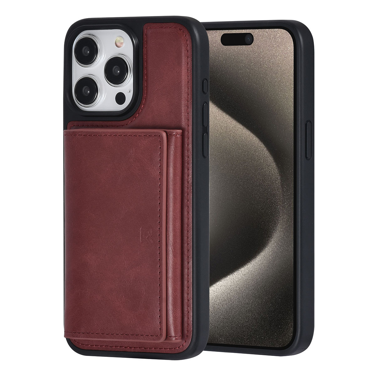 UNIQ Accessory UNIQAccessory iPhone 15 Pro Max Backcover hoesje met afneembare Pasjeshouder - Rood, foto 4 van 6