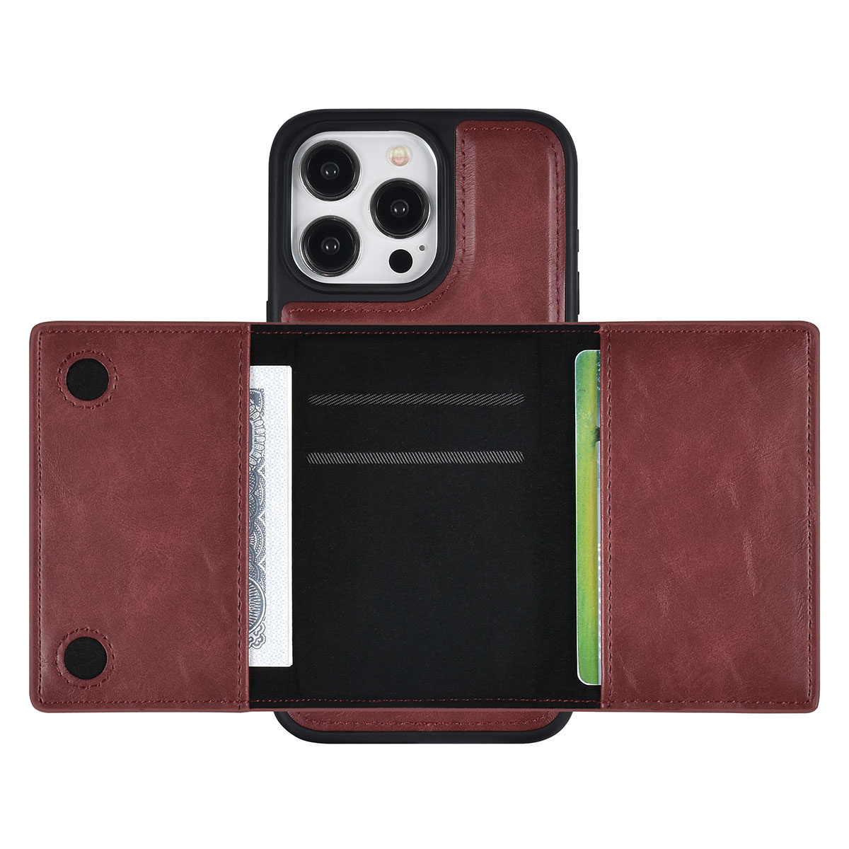 UNIQ Accessory UNIQAccessory iPhone 15 Pro Max Backcover hoesje met afneembare Pasjeshouder - Rood, foto 6 van 6