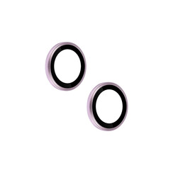 UNIQAccessory iPhone 15 & iPhone 15 Plus Lens protector - Tempered glass - Pink