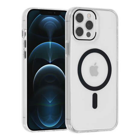 UNIQ Accessory UNIQ Accessory iPhone 12 Pro Max Coque arrière rigide magsafe compatible - transparant - Noir UNIQ Accessory UNIQ Accessory iPhone 12 Pro Max Coque arrière rigide magsafe compatible - transparant - Noir