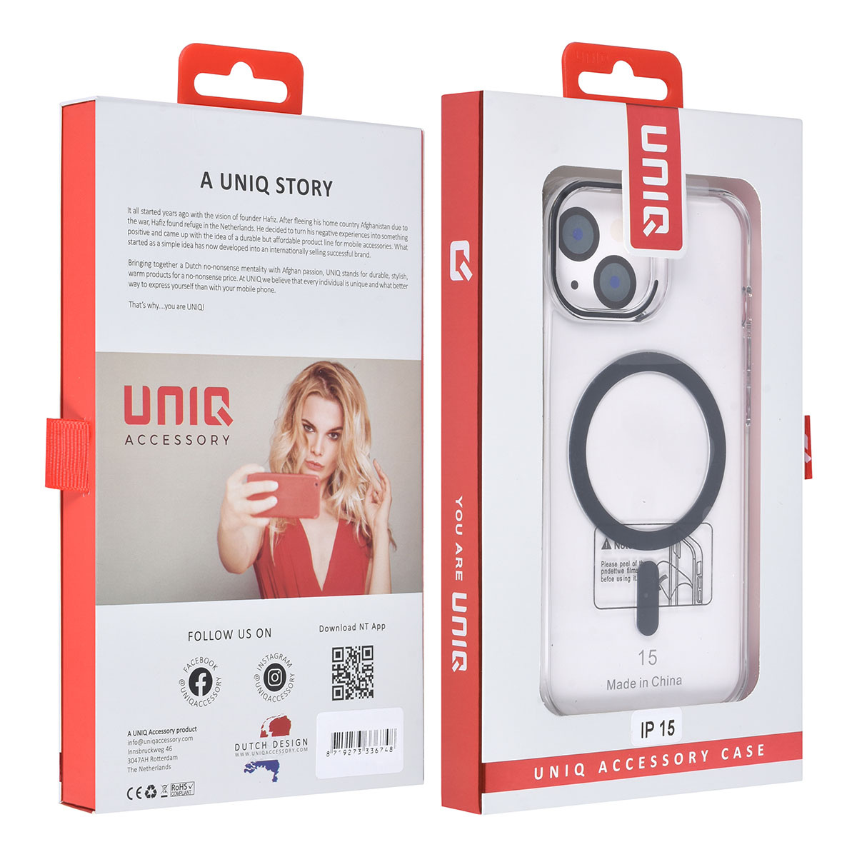 UNIQ Accessory UNIQ Accessory iPhone 15 Hardcase Backcover magsafe compatible - transparant - Zwart, foto 4 van 4