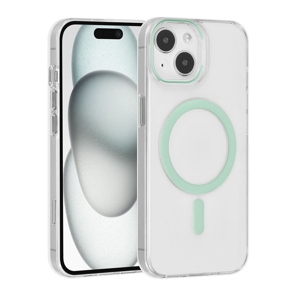 UNIQ Accessory UNIQ Accessory iPhone 15 Coque arrière rigide magsafe compatible - transparant - Vert UNIQ Accessory UNIQ Accessory iPhone 15 Coque arrière rigide magsafe compatible - transparant - Vert