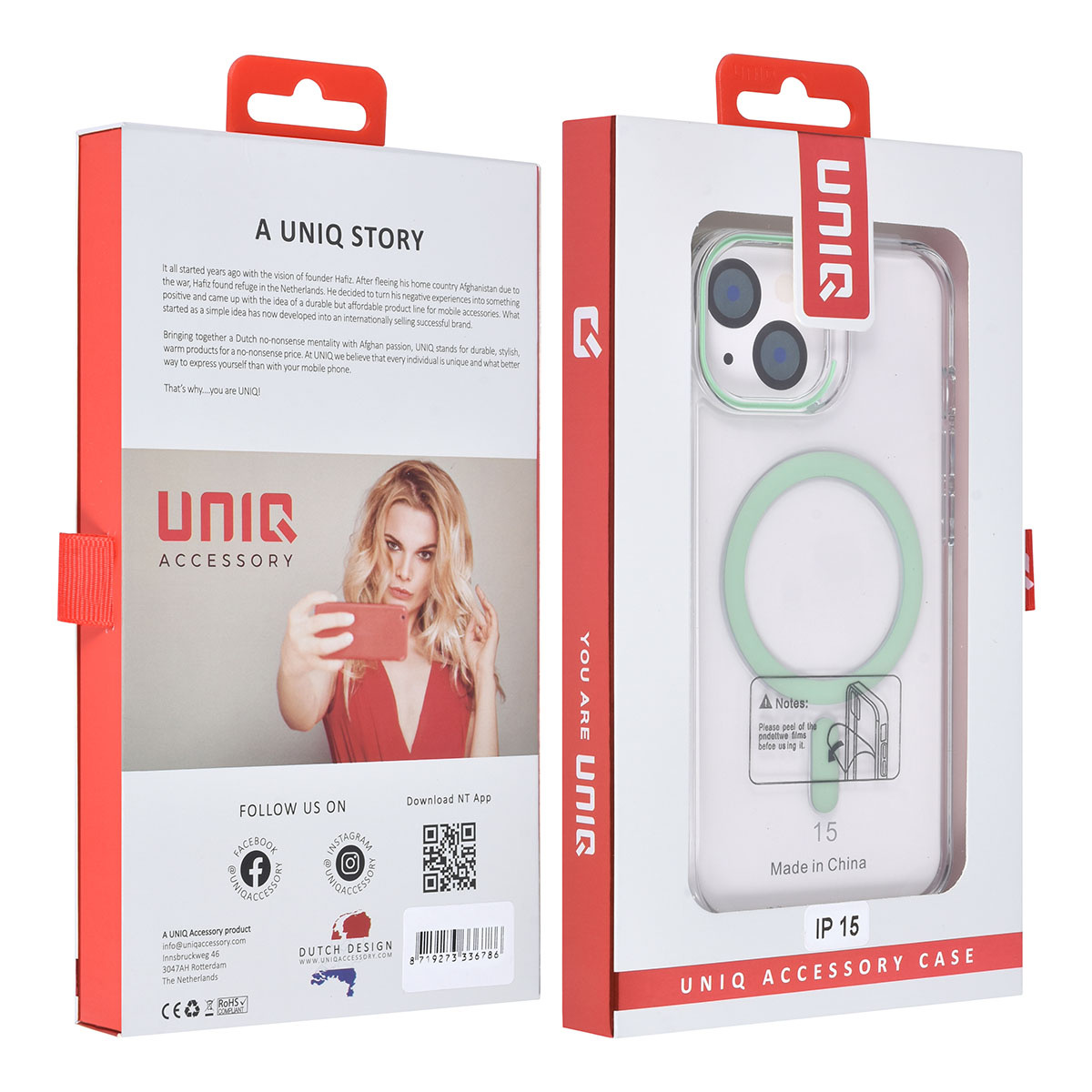 UNIQ Accessory UNIQ Accessory iPhone 15 Hardcase Backcover magsafe compatible - transparant - Groen, foto 3 van 4