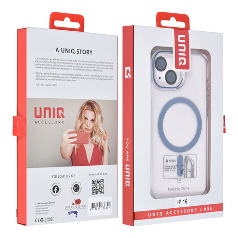 UNIQ Accessory UNIQ Accessory iPhone 15 Hardcase Backcover magsafe compatible - transparant - LichtBlauw UNIQ Accessory UNIQ Accessory iPhone 15 Hardcase Backcover magsafe compatible - transparant - LichtBlauw