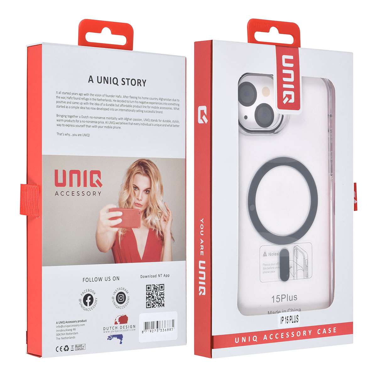 UNIQ Accessory UNIQ Accessory iPhone 15 & 14 Plus Hardcase Backcover magsafe compatible - transparant - Zwart, foto 4 van 4