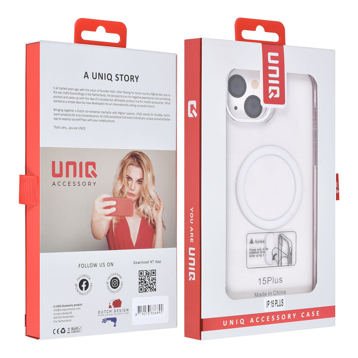 UNIQ Accessory UNIQ Accessory iPhone 15 & 14 Plus Hardcase Backcover magsafe compatible - transparant - Wit, foto 3 van 4