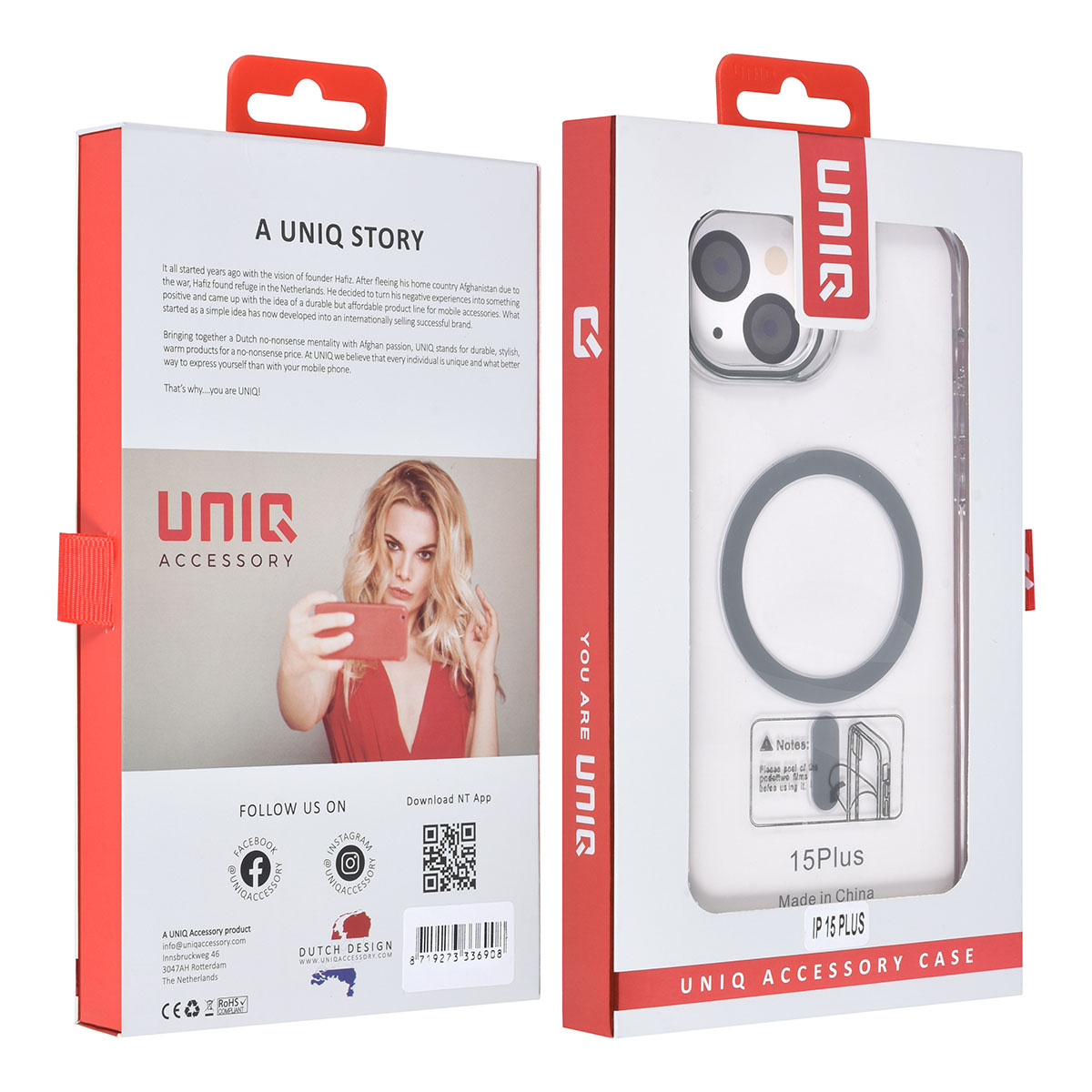 UNIQ Accessory UNIQ Accessory iPhone 15 & 14 Plus Hardcase Backcover magsafe compatible - transparant - Grijs, foto 4 van 4