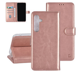 TUNIQ TUNIQ Galaxy A55 Book Case hoesje - Pasjeshouder voor 3 pasjes - Magneetsluiting - Hanger -Rose Gold
