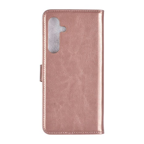 TUNIQ TUNIQ Galaxy A55 Book type case - Card holder for 3 cards - Magnetic closure - Hanger - Rose Gold TUNIQ TUNIQ Galaxy A55 Book type case - Card holder for 3 cards - Magnetic closure - Hanger - Rose Gold