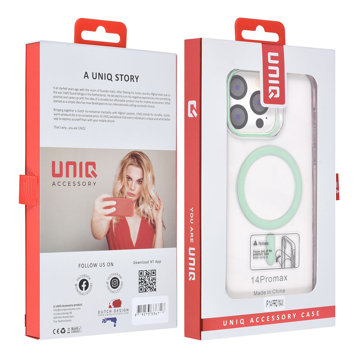 UNIQ Accessory UNIQ Accessory iPhone 14 Pro Max Hardcase Backcover magsafe compatible - transparant - Groen, foto 4 van 4