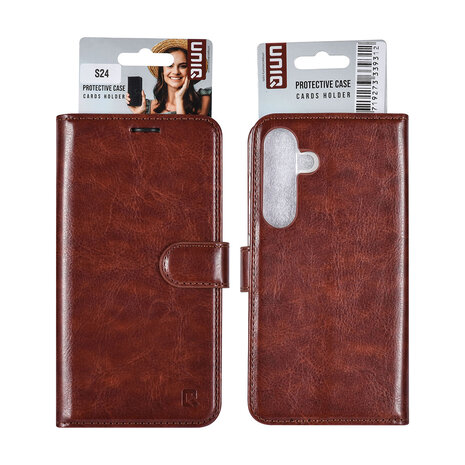 UNIQ Accessory UNIQ Accessory Galaxy S24 Book type case - 3 pasjeshouder - Brown UNIQ Accessory UNIQ Accessory Galaxy S24 Book type case - 3 pasjeshouder - Brown