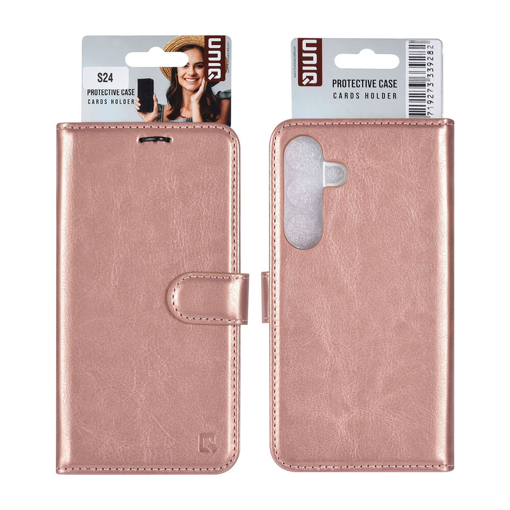 UNIQ Accessory UNIQ Accessory Galaxy S24 Book type case - 3 pasjeshouder - Rose Gold UNIQ Accessory UNIQ Accessory Galaxy S24 Book type case - 3 pasjeshouder - Rose Gold