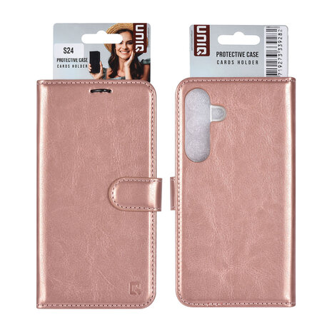 UNIQ Accessory UNIQ Accessory Galaxy S24 Book type case - 3 pasjeshouder - Rose Gold UNIQ Accessory UNIQ Accessory Galaxy S24 Book type case - 3 pasjeshouder - Rose Gold