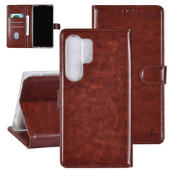 UNIQ Accessory Galaxy S24 Ultra Book Case hoesje 3 pasjeshouder - Bruin
