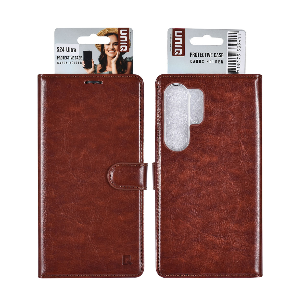UNIQ Accessory UNIQ Accessory Galaxy S24 Ultra Book Case hoesje 3 pasjeshouder - Bruin, foto 5 van 5