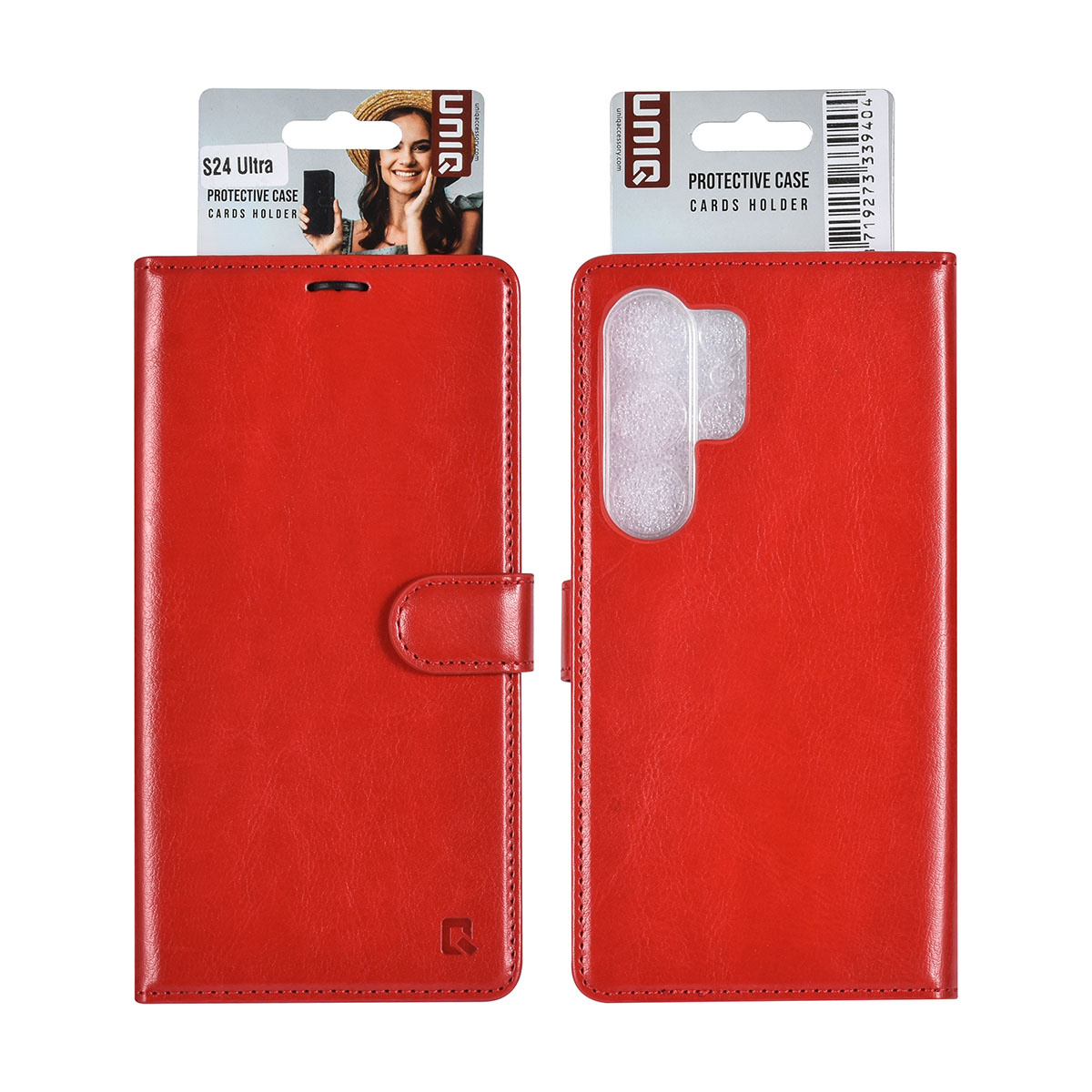 UNIQ Accessory UNIQ Accessory Galaxy S24 Ultra Book Case hoesje 3 pasjeshouder - Rood, foto 5 van 5