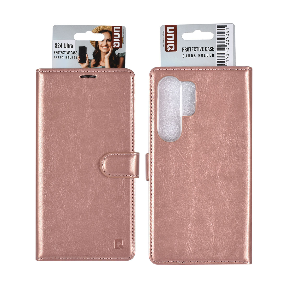 UNIQ Accessory UNIQ Accessory Galaxy S24 Ultra Book Case hoesje 3 pasjeshouder - Rose Gold, foto 5 van 5