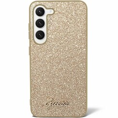 Guess Galaxy S24 Plus Back cover coque - Glitter Script - Or