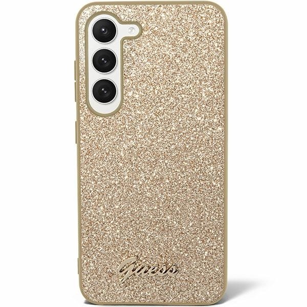 Guess Guess Galaxy S24 Plus Backcover hoesje - Glitter Script - Goud, foto 2 van 4