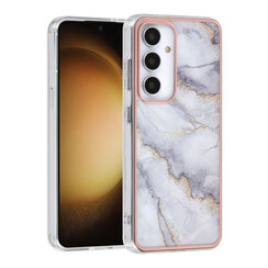 UNIQ Accessory Galaxy S24 Backcover hoesje Gold Line - Marble White