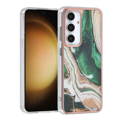 UNIQ Accessory Galaxy S24 Back cover coque Gold Line - Marble Green