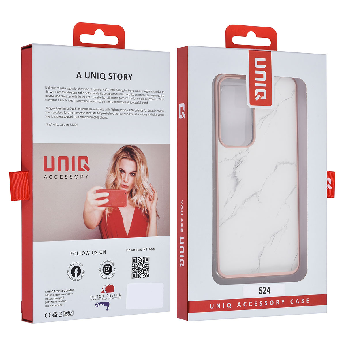 UNIQ Accessory UNIQ Accessory Galaxy S24 Backcover hoesje Gold Line - Marble, foto 4 van 4