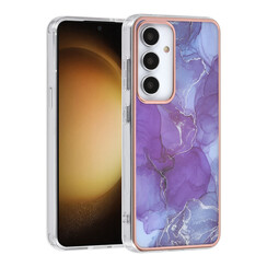 UNIQ Accessory Galaxy S24 Back cover case - Gold Line - Marble purple