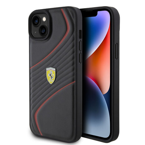 Ferrari Ferrari iPhone 15 & 14 Plus Back cover coque Twist - Noir Ferrari Ferrari iPhone 15 & 14 Plus Back cover coque Twist - Noir
