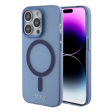 Tumi Tumi iPhone 15 Pro Back cover coque Frosted magsafe transparent - Bleu Tumi Tumi iPhone 15 Pro Back cover coque Frosted magsafe transparent - Bleu