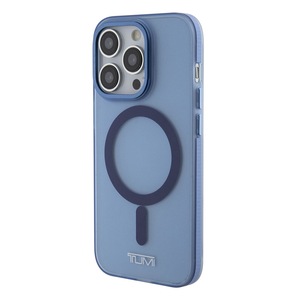 Tumi Tumi iPhone 15 Pro Back cover coque Frosted magsafe transparent - Bleu Tumi Tumi iPhone 15 Pro Back cover coque Frosted magsafe transparent - Bleu