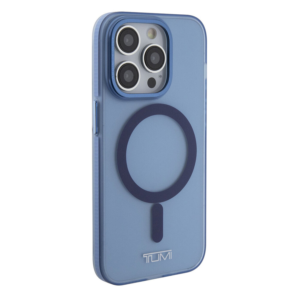 Tumi Tumi iPhone 15 Pro Back cover coque Frosted magsafe transparent - Bleu Tumi Tumi iPhone 15 Pro Back cover coque Frosted magsafe transparent - Bleu