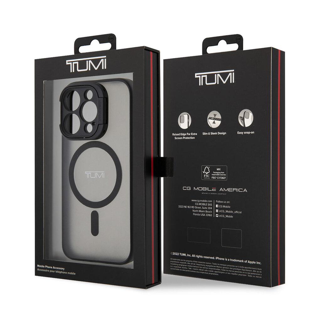 Tumi Tumi iPhone 15 Pro Back cover case - Metallic magsafe with stand - Black Tumi Tumi iPhone 15 Pro Back cover case - Metallic magsafe with stand - Black