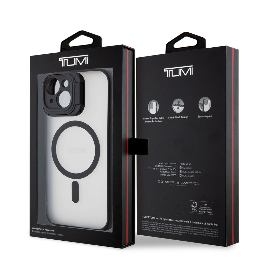 Tumi Tumi iPhone 15 Backcover hoesje Frosted magsafe transparent - Zwart Tumi Tumi iPhone 15 Backcover hoesje Frosted magsafe transparent - Zwart