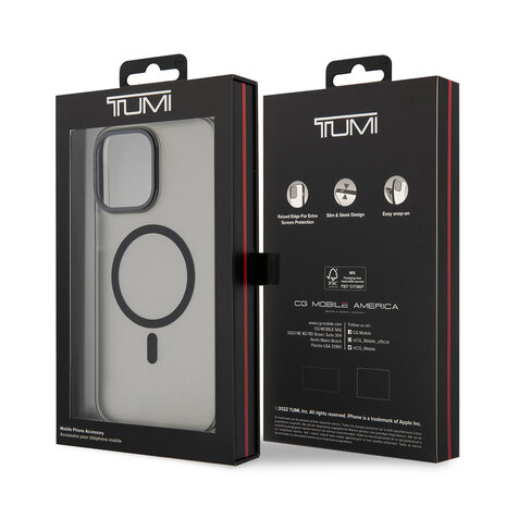 Tumi Tumi iPhone 15 Pro Max Back cover case - Frosted magsafe transparent - Black Tumi Tumi iPhone 15 Pro Max Back cover case - Frosted magsafe transparent - Black