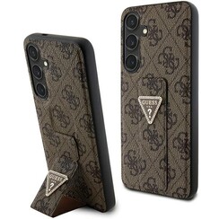 Guess Galaxy S24 Back cover case - 4G Grip Stand - Triangle Strass - Brown