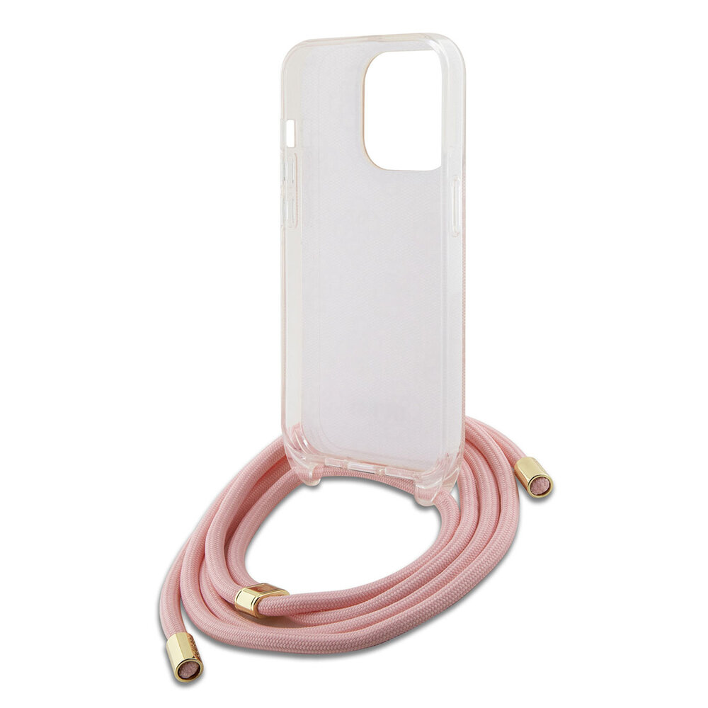 Guess Guess iPhone 15 Pro Back cover coque Crossbody cord - 4G print - Rose Guess Guess iPhone 15 Pro Back cover coque Crossbody cord - 4G print - Rose