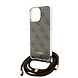 Guess Guess iPhone 15 Pro Backcover hoesje Crossbody cord - 4G print - Bruin Guess Guess iPhone 15 Pro Backcover hoesje Crossbody cord - 4G print - Bruin