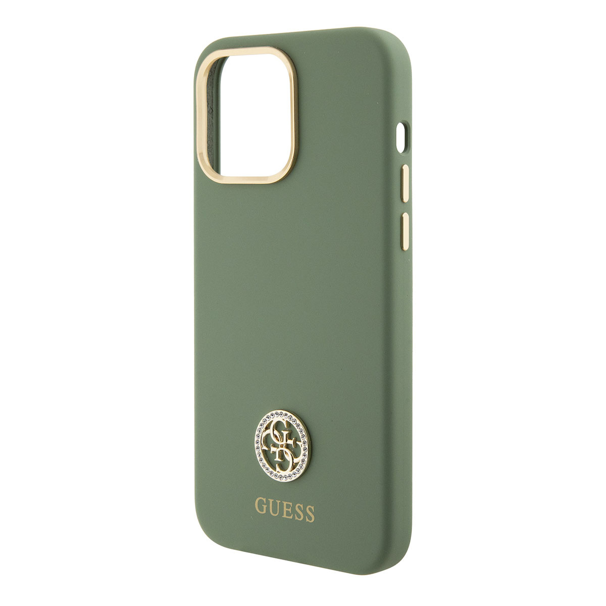 Guess Guess iPhone 15 Pro Backcover hoesje Logo strass 4G - Kaki, foto 6 van 6