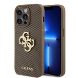 Guess Guess iPhone 15 Pro Back cover coque Perforated 4G - glitter - Taupe